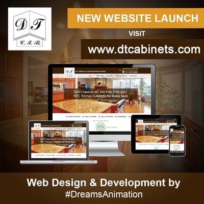 Cabinets Design & Renovations company website for DT Cabinets available across all devices such as desktop & mobile by Dreams Animation NYC