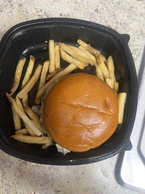 Burger and fries