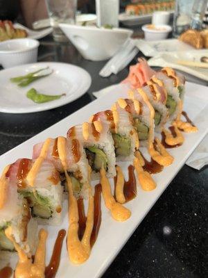 Pink dragon roll