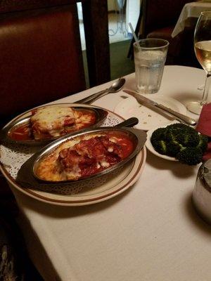 Chicken parmesan and lasagna.  Great combo