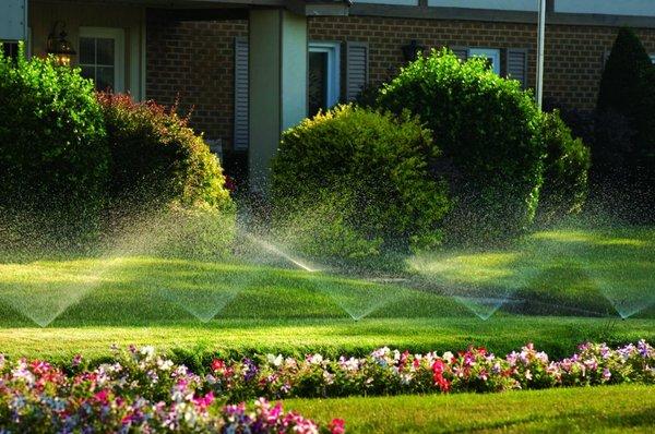 Design and Installation of underground sprinklers to keep lawn and landscape beautiful.