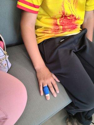 My son's torn finger tendon. He was refused his appointment due to a mistake THEY made in scheduling.