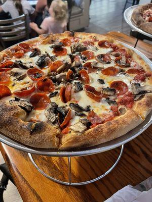 Pepperoni and Mushroom pizza