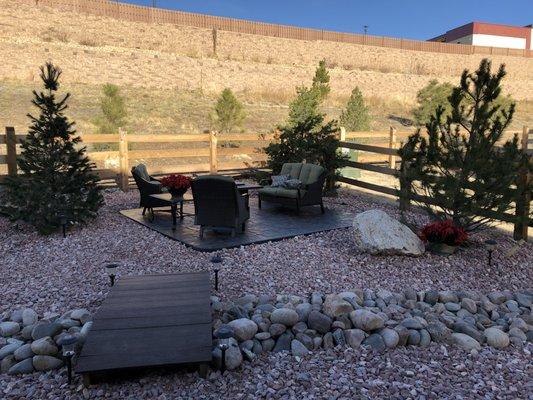 Outdoors living space. Call 303-766-3304