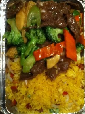 Beef with Mixed Veggies Combo Plate