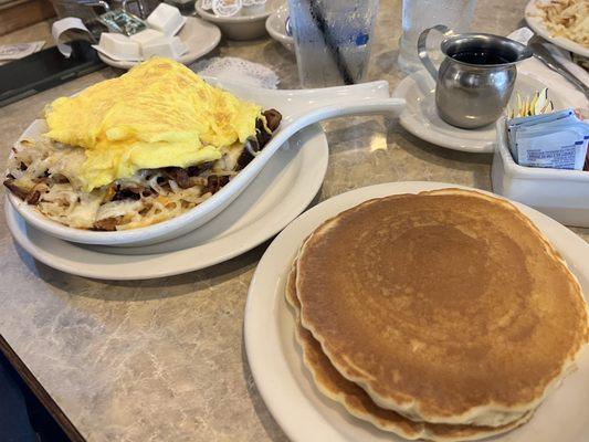 Omega Skillet with pancakes