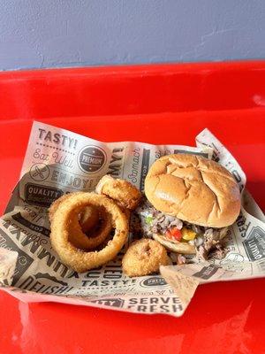 Natty Dread with onion rings