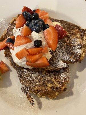 French toast you cinnamon whip, fresh berries and REAL Vermont maple syrup