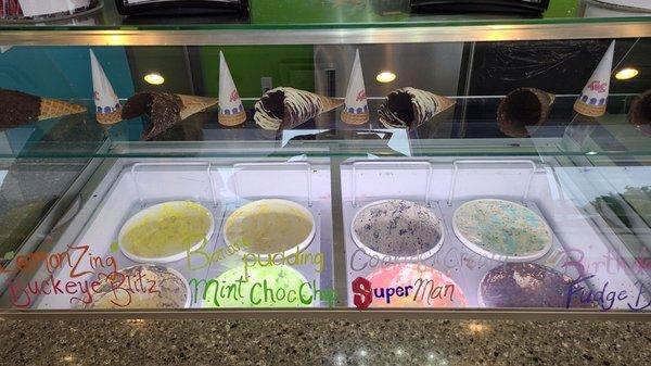 Hand scooped and rolled ice cream options