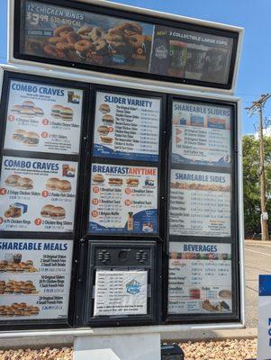 Drive-thru menu