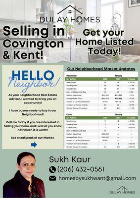 Selling in Kent and Covington.