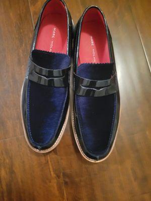 Blue slip ons