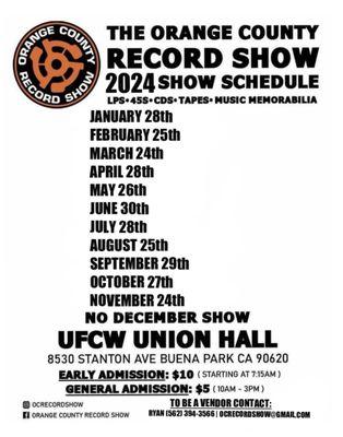 2024 RECORD SHOW SCHEDULE