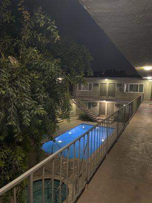 Night time pool