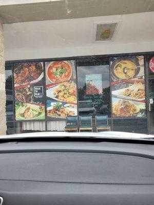 Outside windows  of Wok N Roll Chinese Restaurant