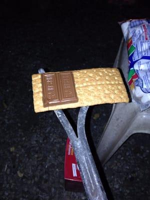 Attempting to make smores