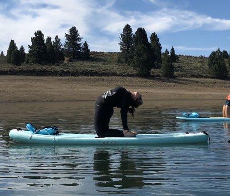 Yoga class on the lake!