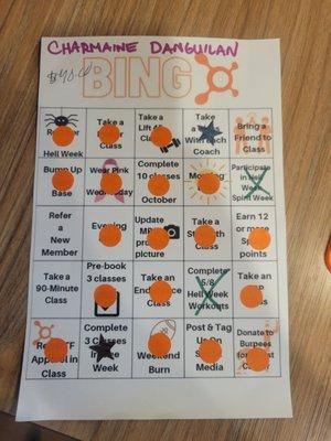 Hell Week Bingo!