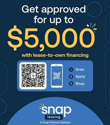 Snap Financing Available.
 Scan QR code for details.