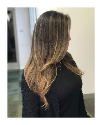 Warm toned Babylights and balayage