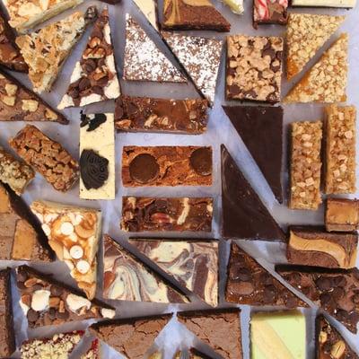 sampler brownies and dessert bars in a variety of flavors