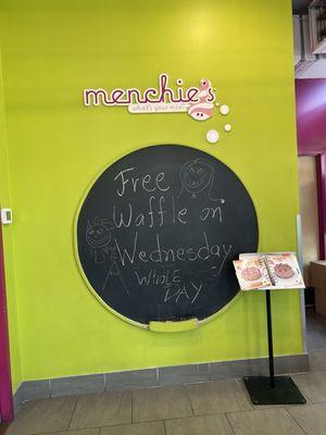 Free waffle Wednesday (as of July 2024)