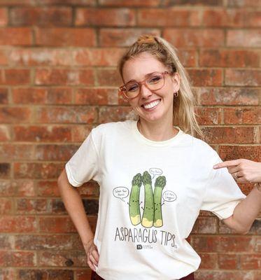 Asparagus tips shirt on sale now at Doherty Nutrition!