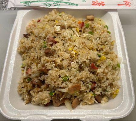 Combination Fried Rice. Chicken & Pork. Excellent!