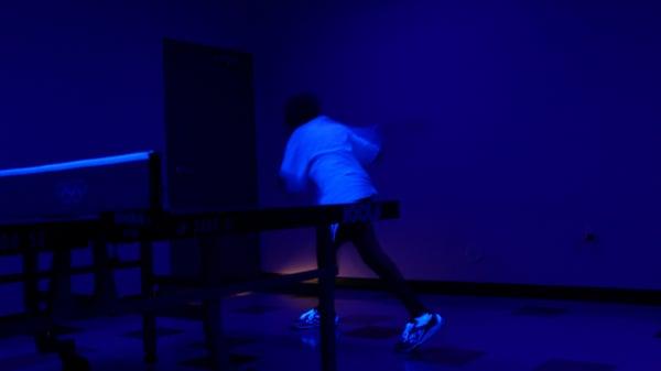 'Glow in the dark' Ping Pong in our Party room