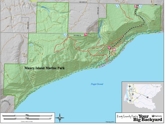 Maury Island Park Map with trails