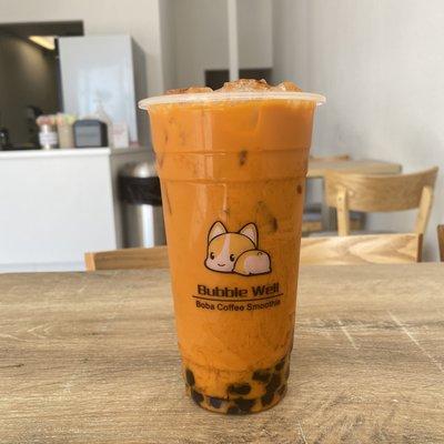 Thai milk tea with boba