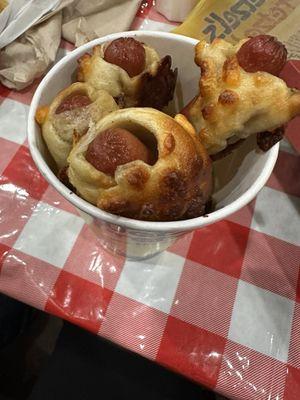 Hot dogs in pretzel