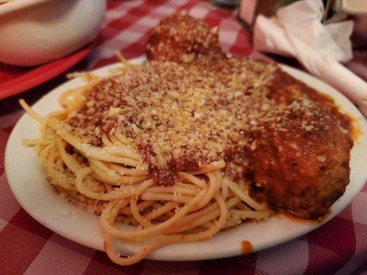 Spaghetti and meatballs