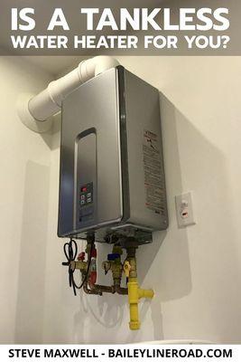 Tankless water heater installs.