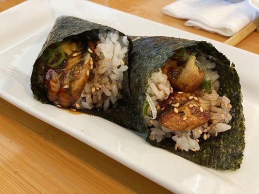 Two Eel & Cream Cheese hand rolls