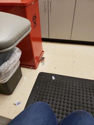 This was the condition of the room I was sent to for my blood draw.