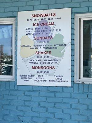 Menu in the middle