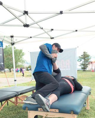 We had a blast stretching and taping runners at the Mermaid Run!