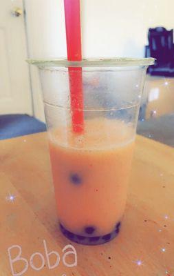 Strawberry Mango boba smoothie!