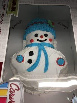 Snowman cake for Christmas. Yummy!