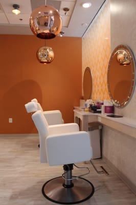 Relax in our comfy chair while you get threaded.