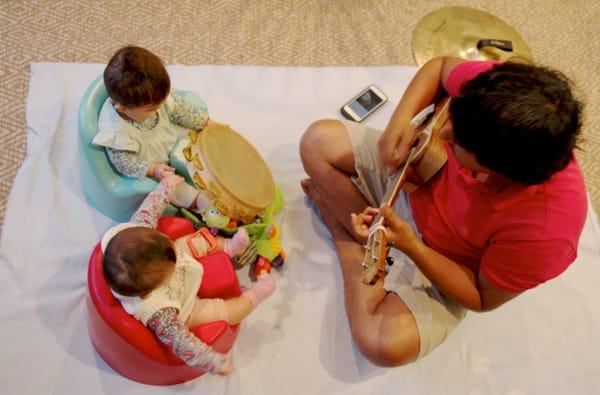 Singing and music making with babies.