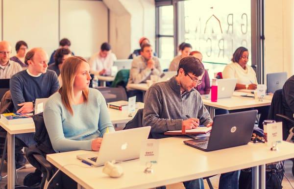 Students in a coding bootcamp.