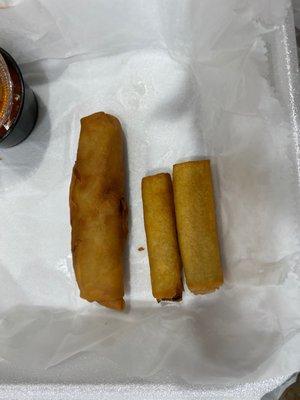 Small Lumpia is Pork, Large Lumpia is Vegetarian