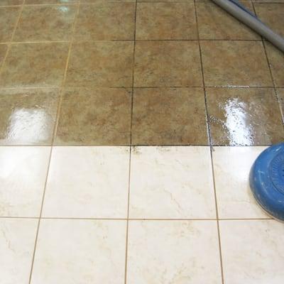 Tile Cleaning Before & After