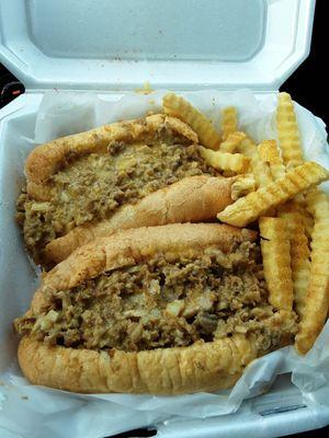 Cheez Whiz Philly Cheesesteak Combo w/Shrooms & Onions