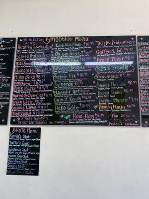 Smoothie Menu