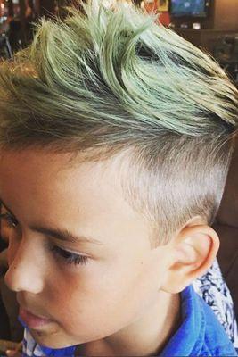 Kids rock at Westchester Barbershop. Cut by Alana.