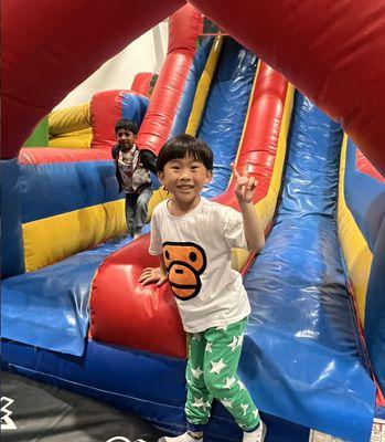 Redwood City Summer camp bounce house time at GrowFit Camp!