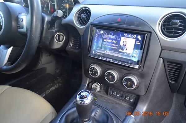 Pioneer 2Din indash multimedia receiver installed in my Miata